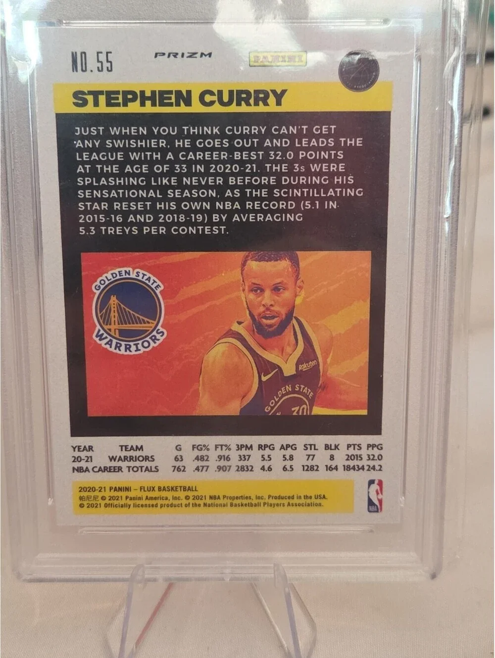 2020 FLUX STEPHEN CURRY PULSAR #55 PSA GEM MINT 10 WARRIORS MVP